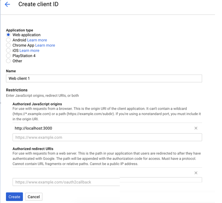 Create Client ID