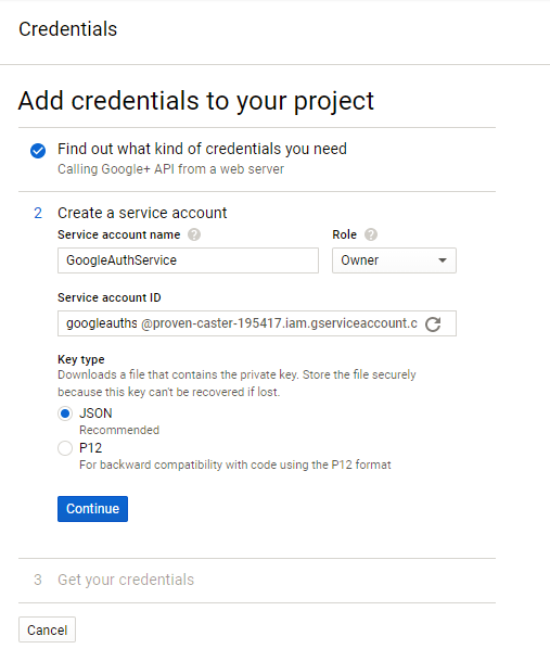 Setup Credentials