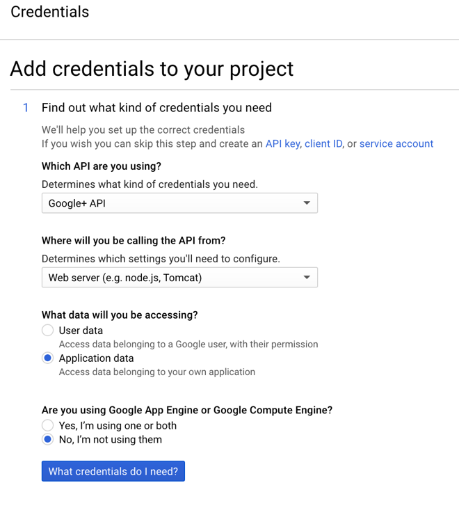 Setup Credentials